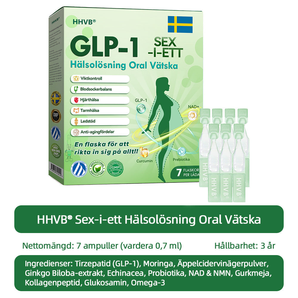 Officiell butik | 𝐇𝐇𝐕𝐁®👨‍⚕️𝐆𝐋𝐏-𝟏 𝐒𝐈𝐗-𝐈𝐍-𝐎𝐍𝐄 𝐇ä𝐥𝐬𝐨𝐥ö𝐬𝐧𝐢𝐧𝐠 𝐎𝐫𝐚𝐥 𝐕ä𝐭𝐬𝐤𝐚 (En dos varje dag – synliga resultat på bara 7 dagar) ✅ För fetma, hjärt-kärlhälsa, diabetes, sömnapné, ledproblem och mer 🎁